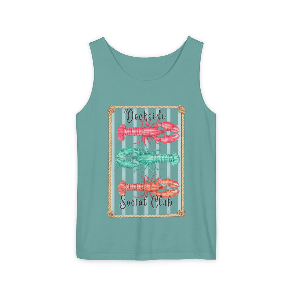 Crabby Social Club Tank Top — Coastal Lobster Beach Graphic Tank