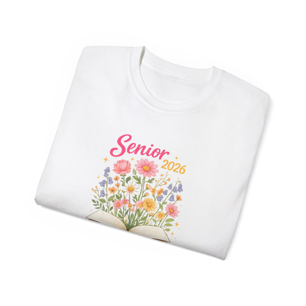 Senior 2026 Floral Graduation T-Shirt — "On to the Next Chapter"