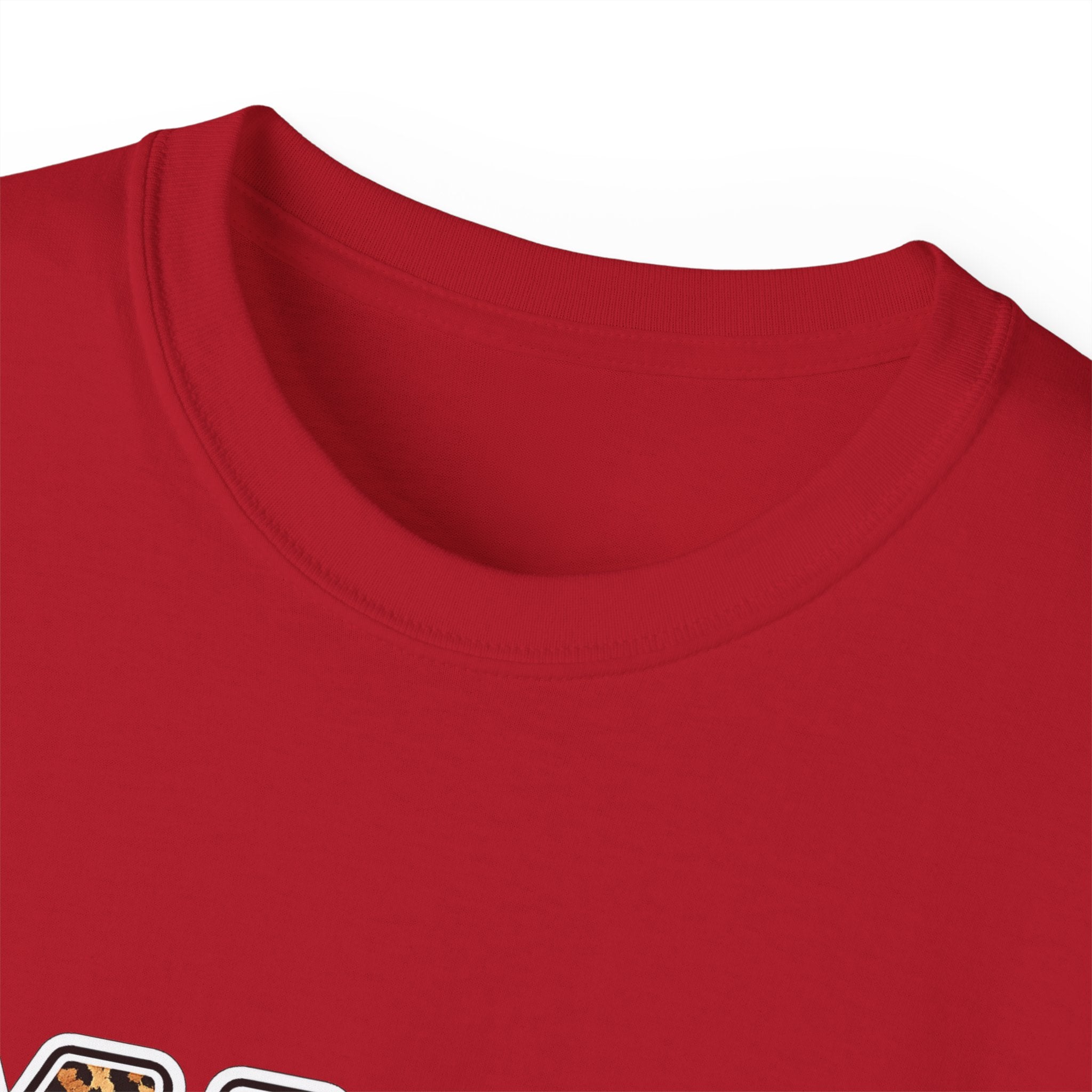 Mama Graphic Tee — Patterned Leopard, Checkered, and Cherry Letters MAMA Shirt