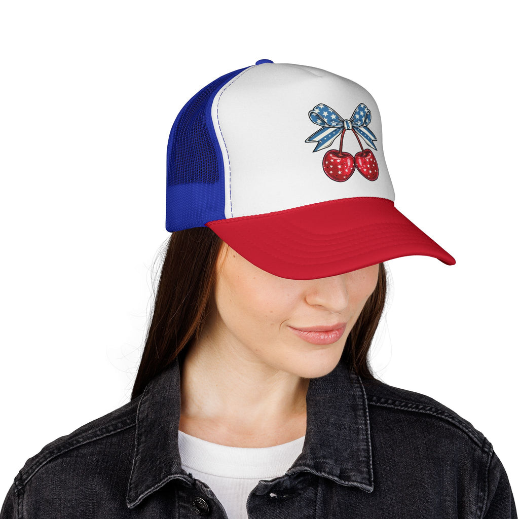 Patriotic Cherry Trucker Cap