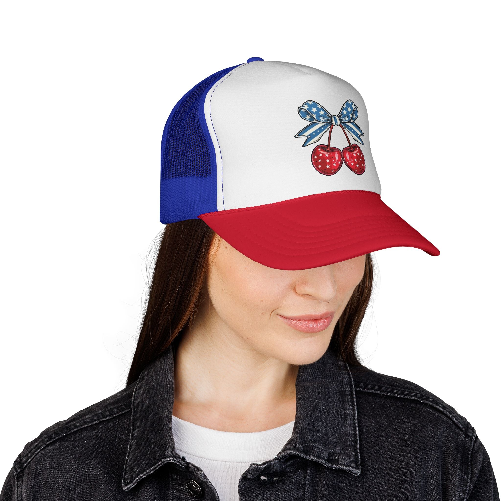 Patriotic Cherry Trucker Cap