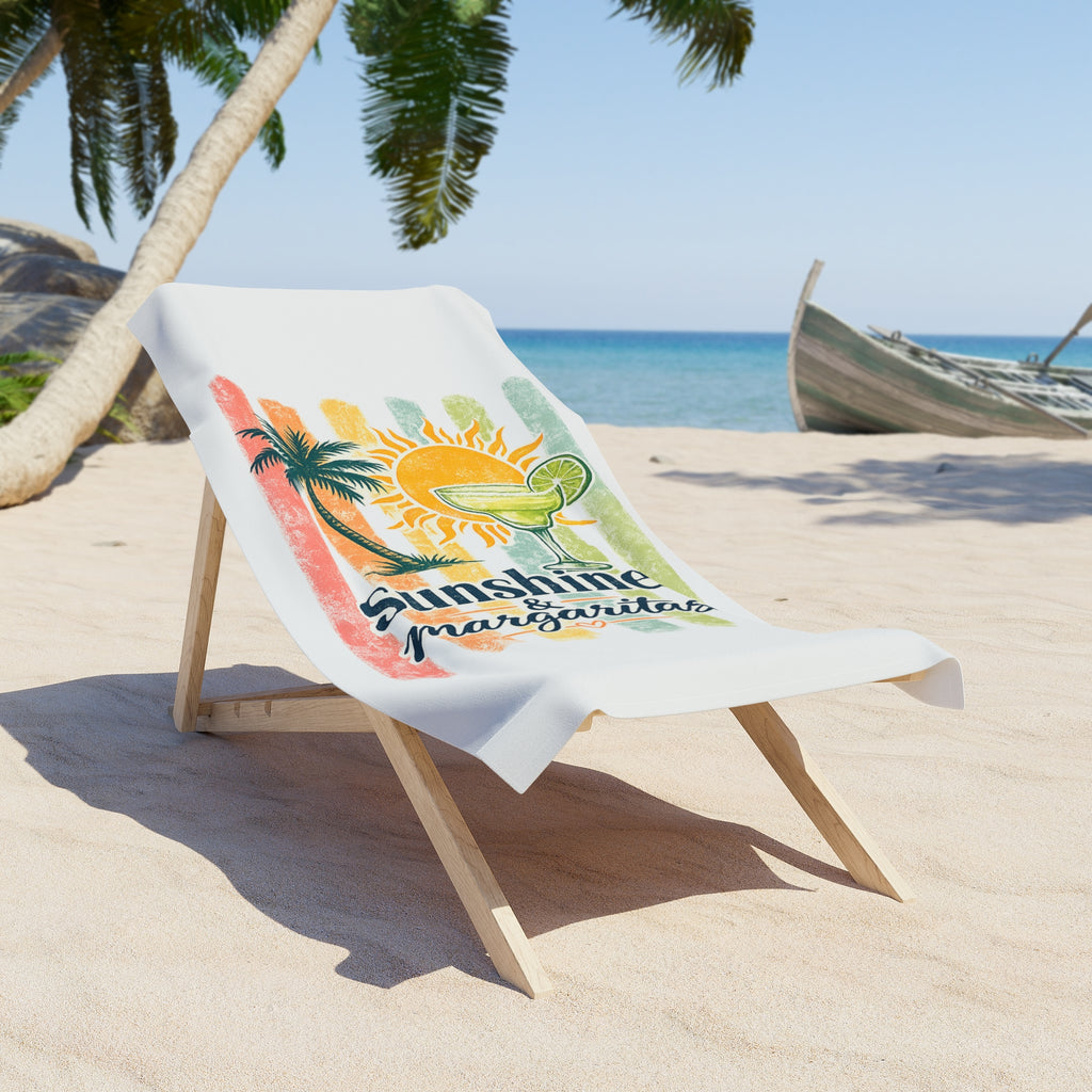 Beach Towel - Sunshine Margaritas Tropical Palm Beach Towel