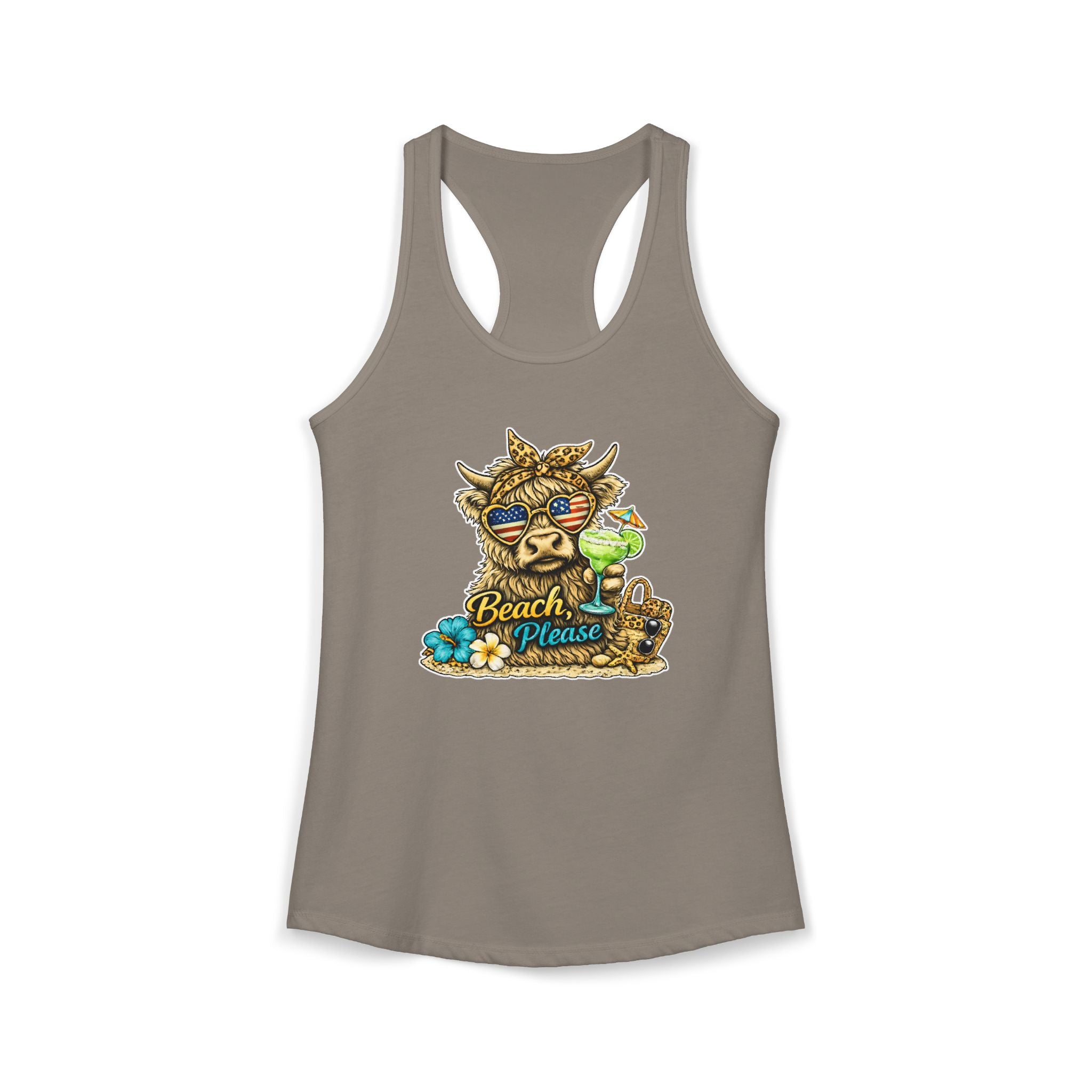 Women's "Beach, Please" Racerback Tank