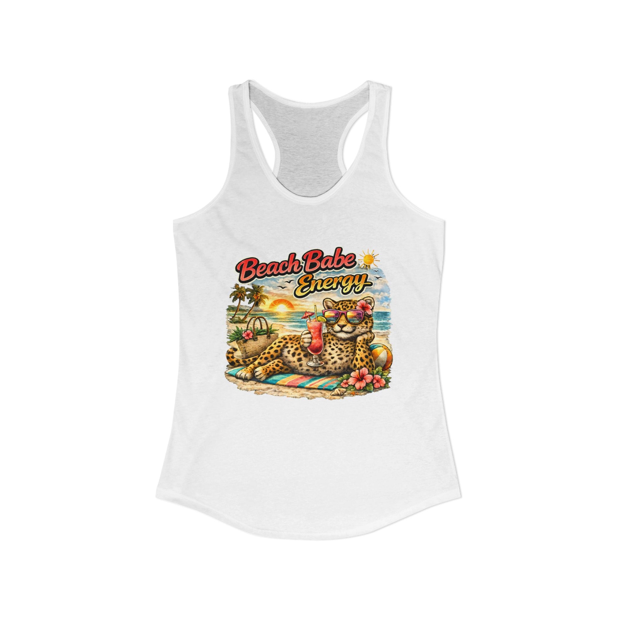 Women's leopard "Beach Babe Enery" Racerback Tank
