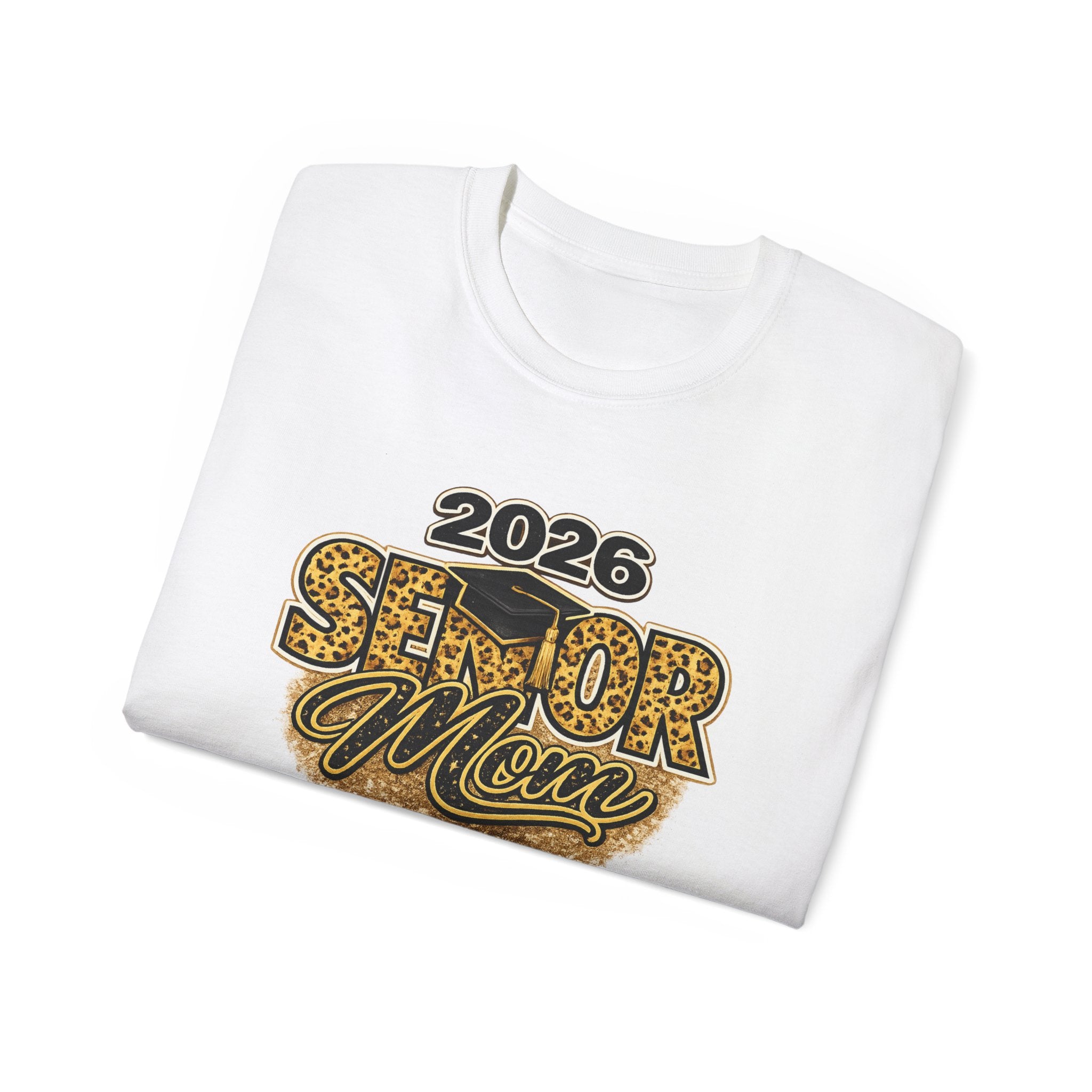 2026 Senior Mom T-Shirt — Leopard Print Graduation Tee
