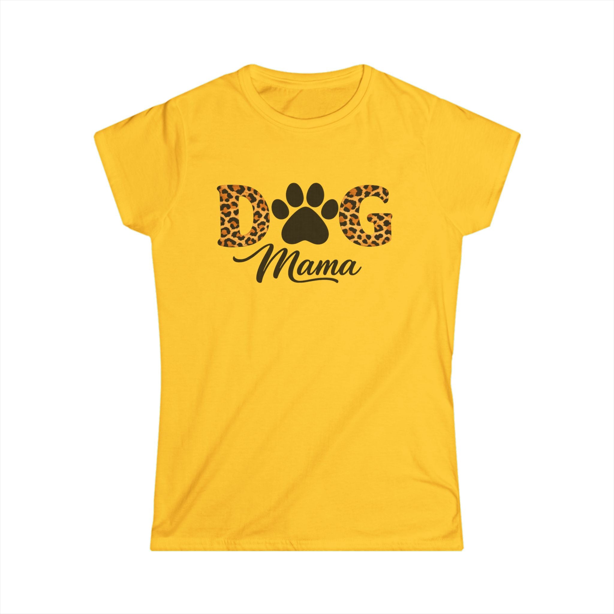 Dog Mama Leopard Paw T‑Shirt — Women’s Cute Pet Lover Tee