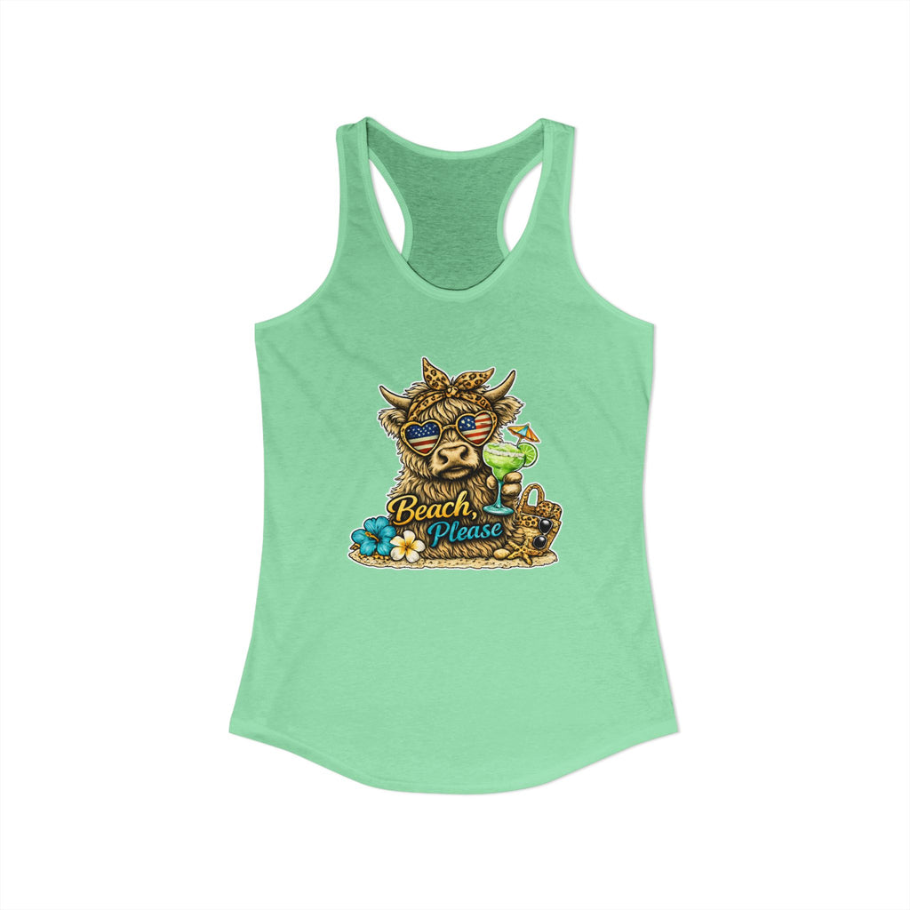 Women's "Beach, Please" Racerback Tank