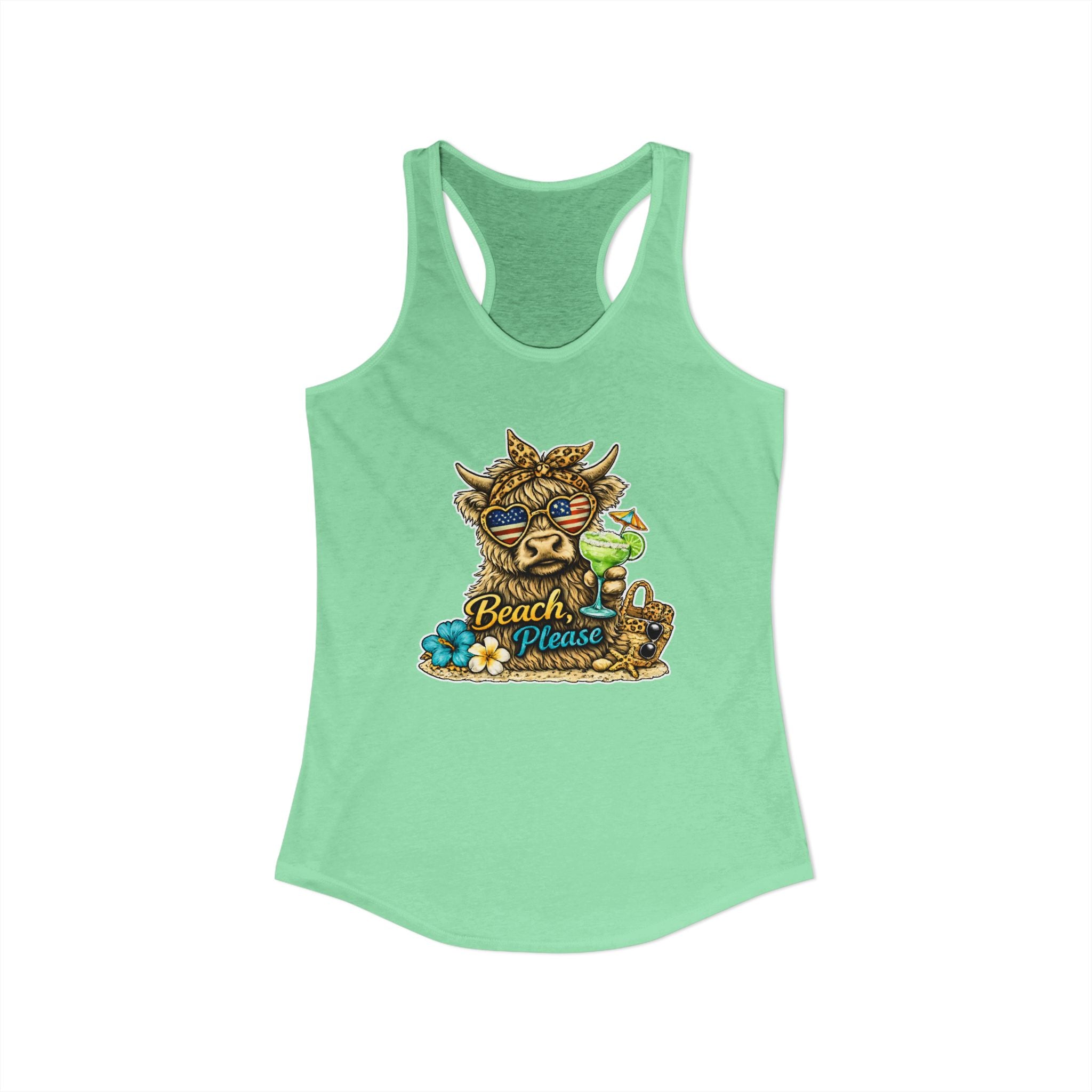 Women's "Beach, Please" Racerback Tank