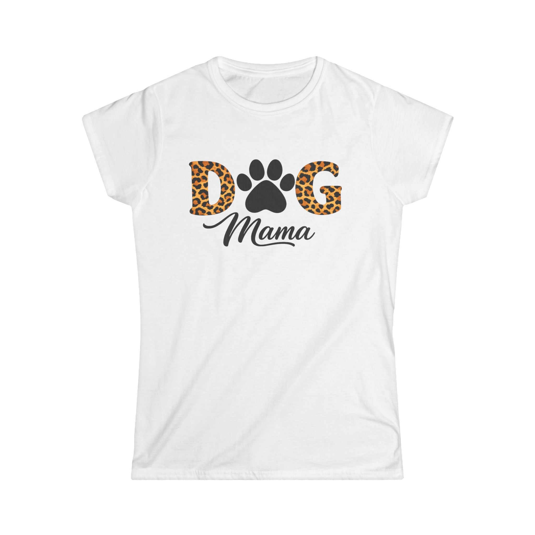Dog Mama Leopard Paw T‑Shirt — Women’s Cute Pet Lover Tee