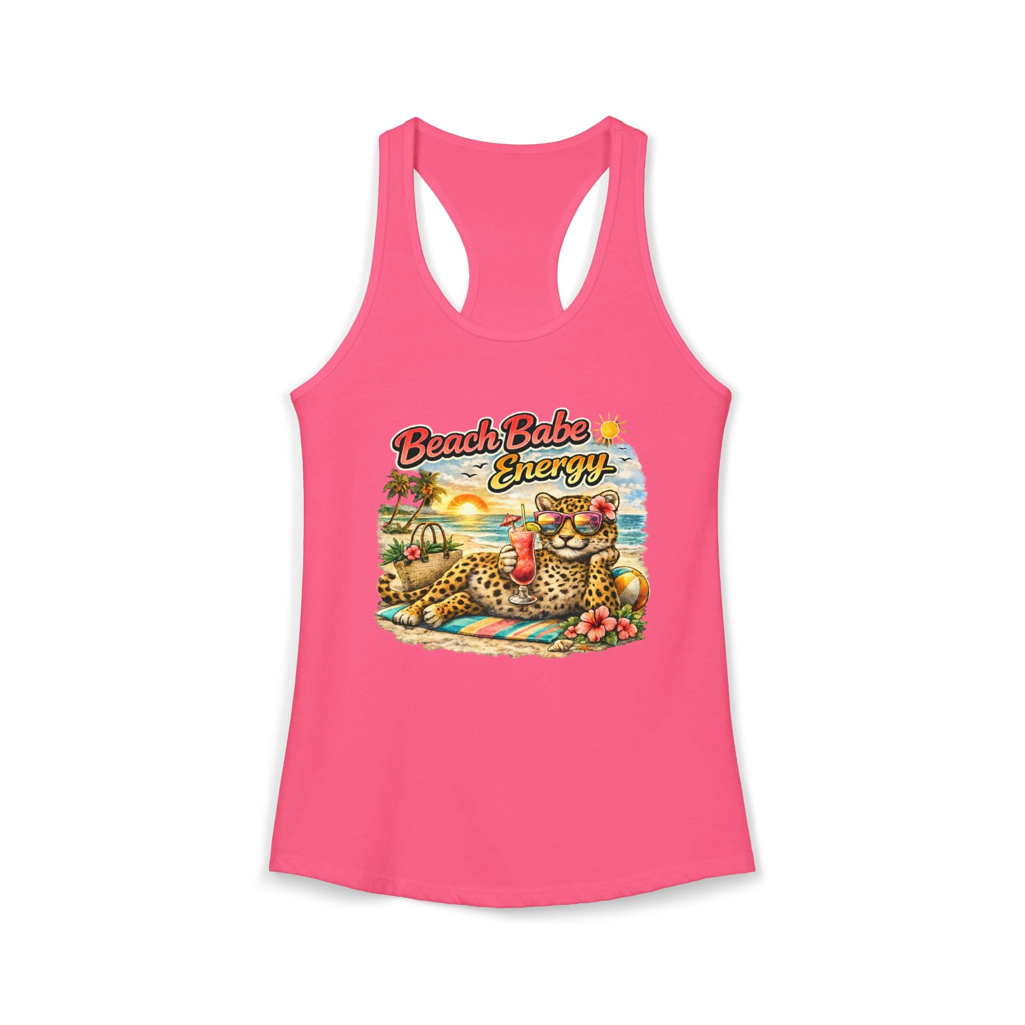 Women's leopard "Beach Babe Enery" Racerback Tank