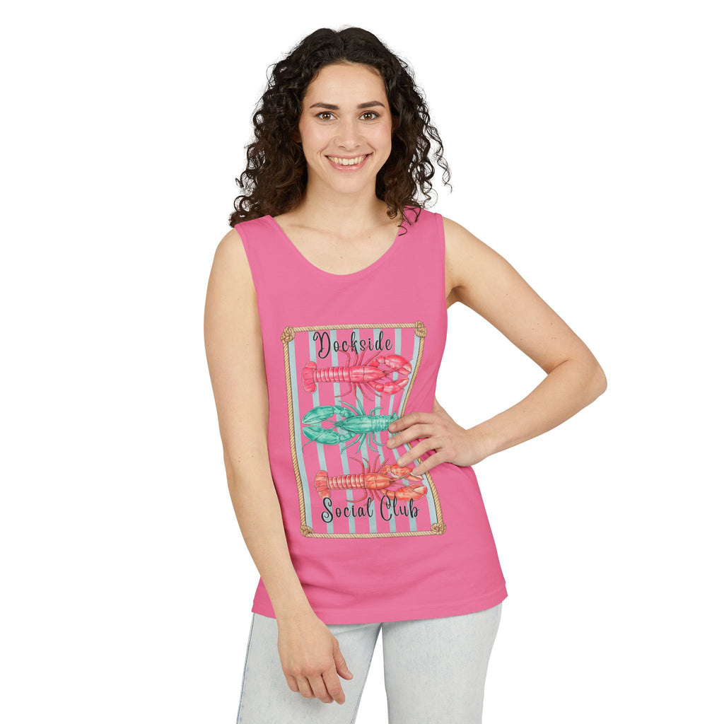 Crabby Social Club Tank Top — Coastal Lobster Beach Graphic Tank