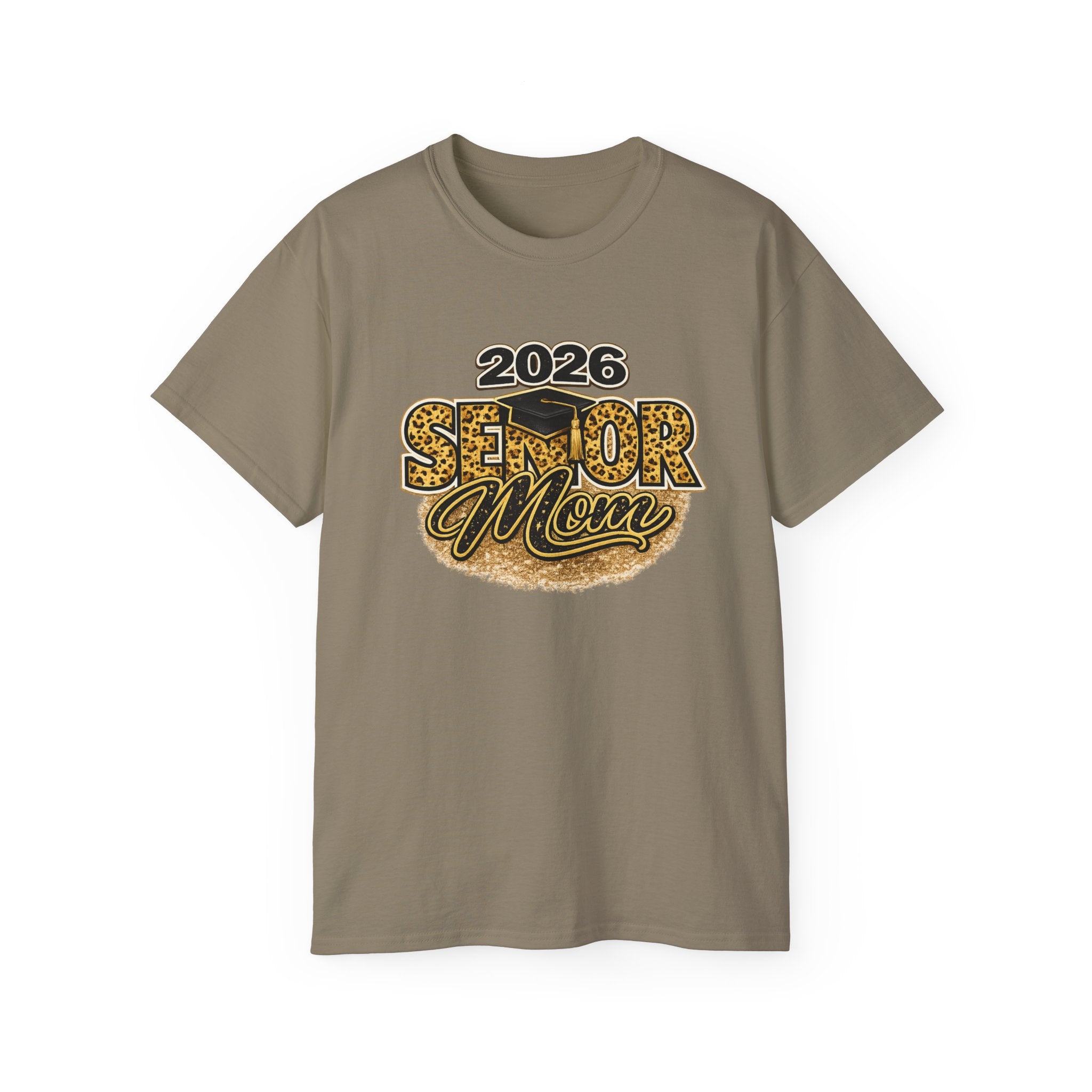 2026 Senior Mom T-Shirt — Leopard Print Graduation Tee