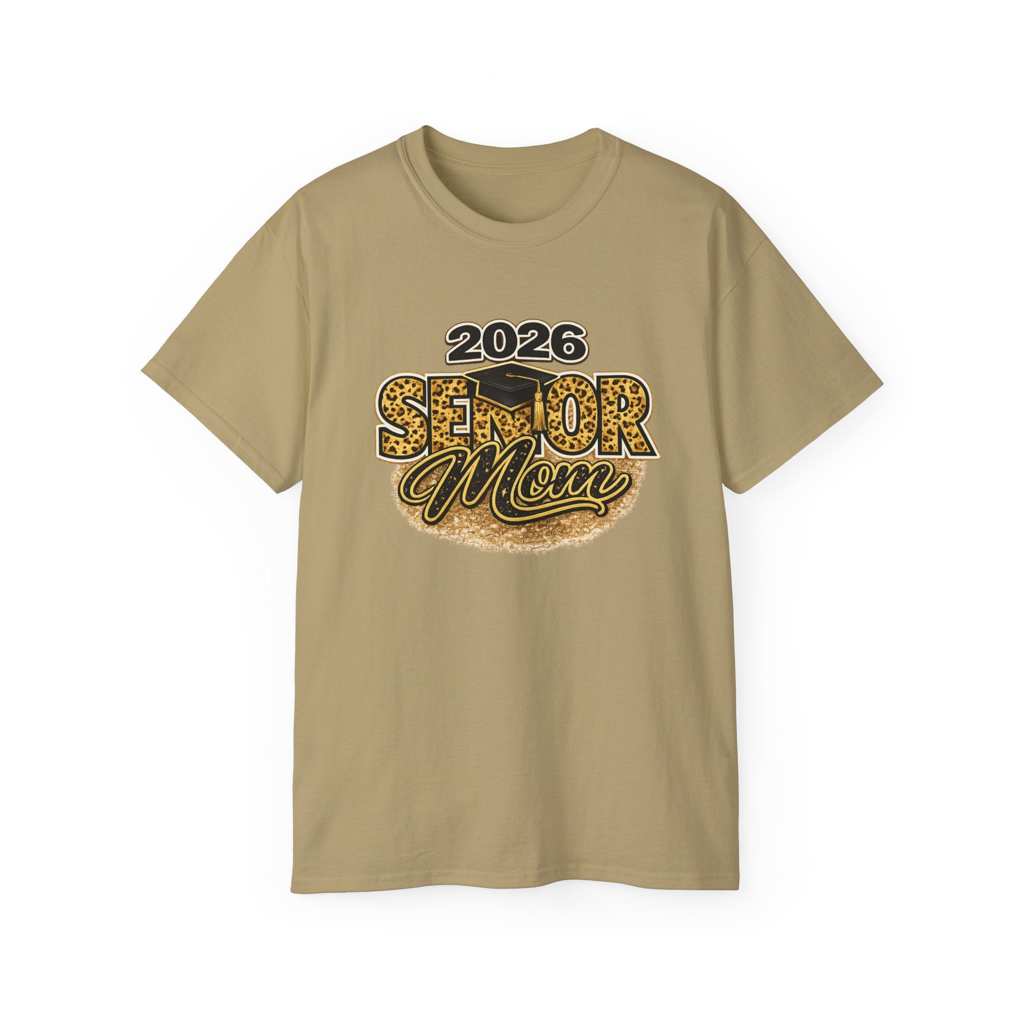 2026 Senior Mom T-Shirt — Leopard Print Graduation Tee