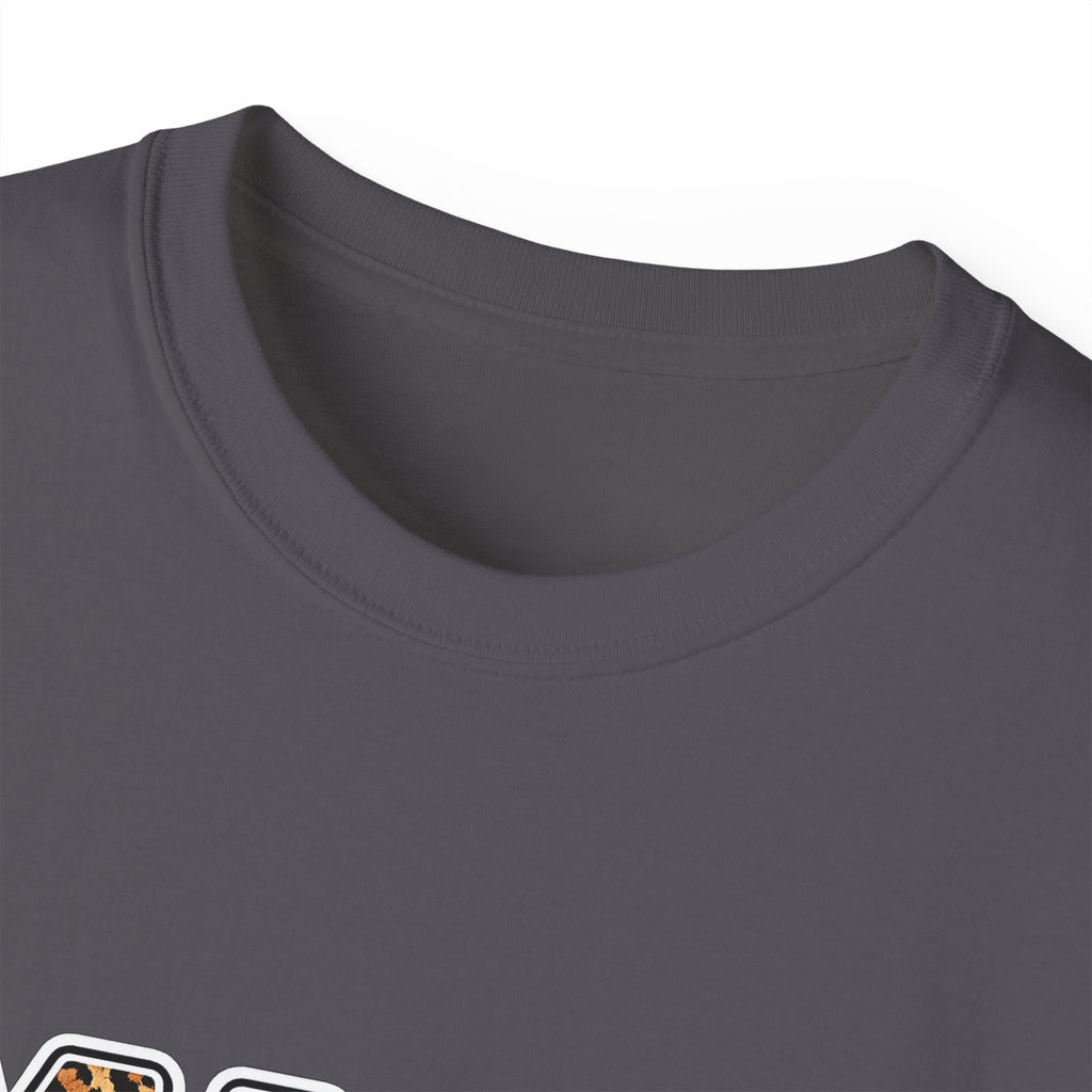 Mama Graphic Tee — Patterned Leopard, Checkered, and Cherry Letters MAMA Shirt