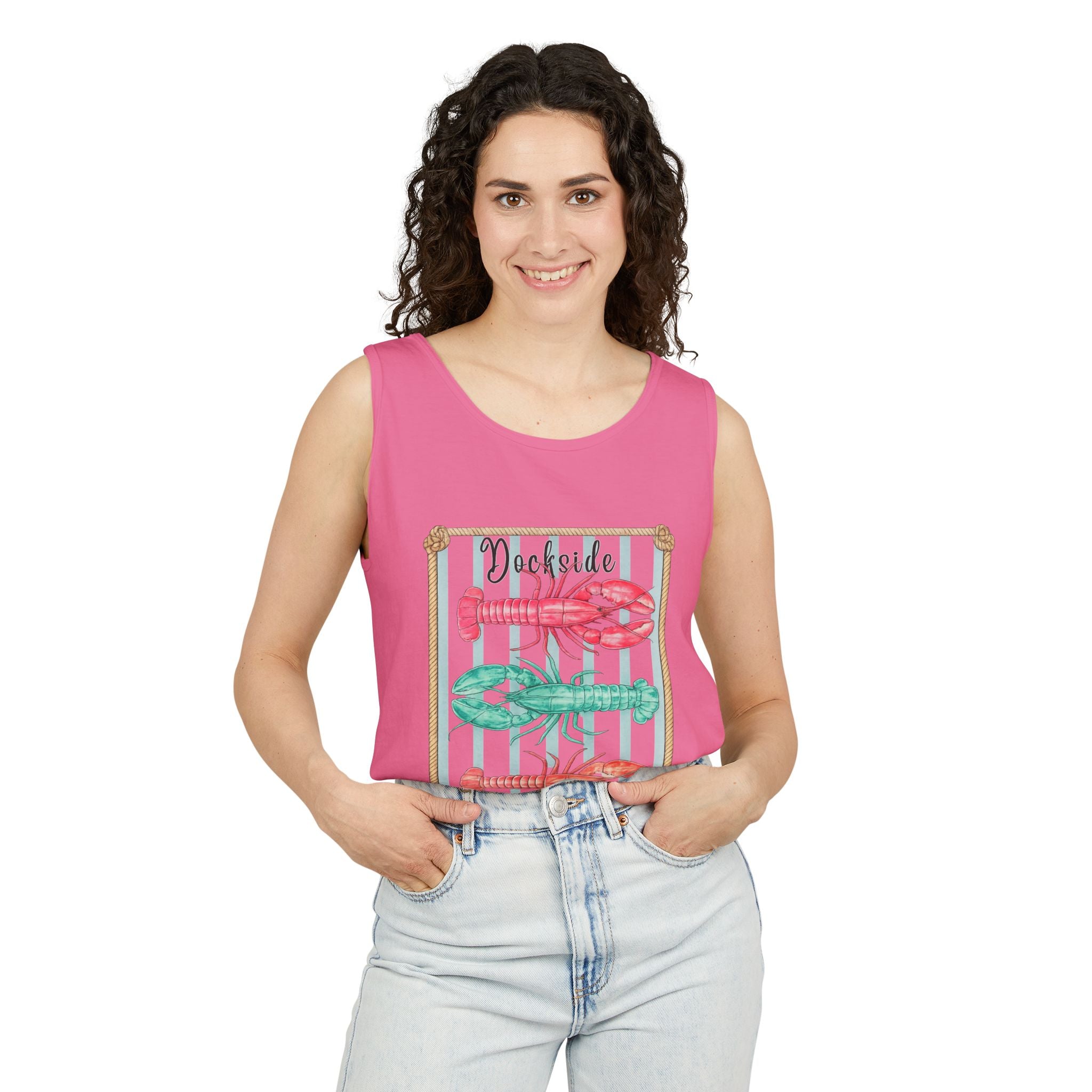 Crabby Social Club Tank Top — Coastal Lobster Beach Graphic Tank