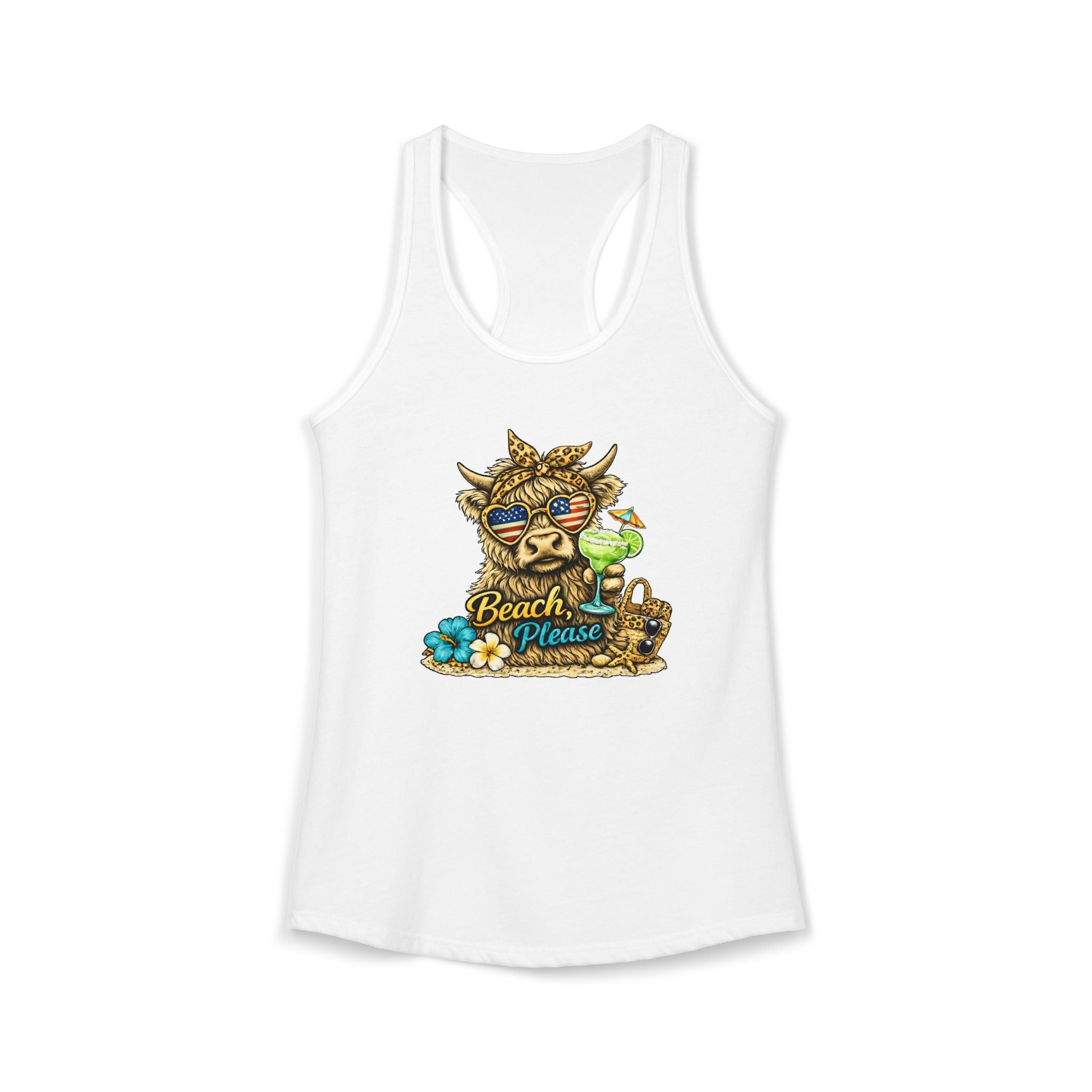 Women's "Beach, Please" Racerback Tank