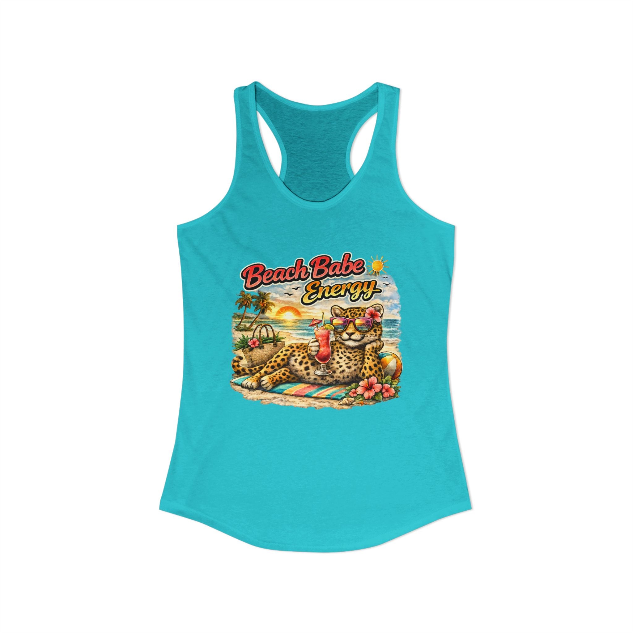 Women's leopard "Beach Babe Enery" Racerback Tank