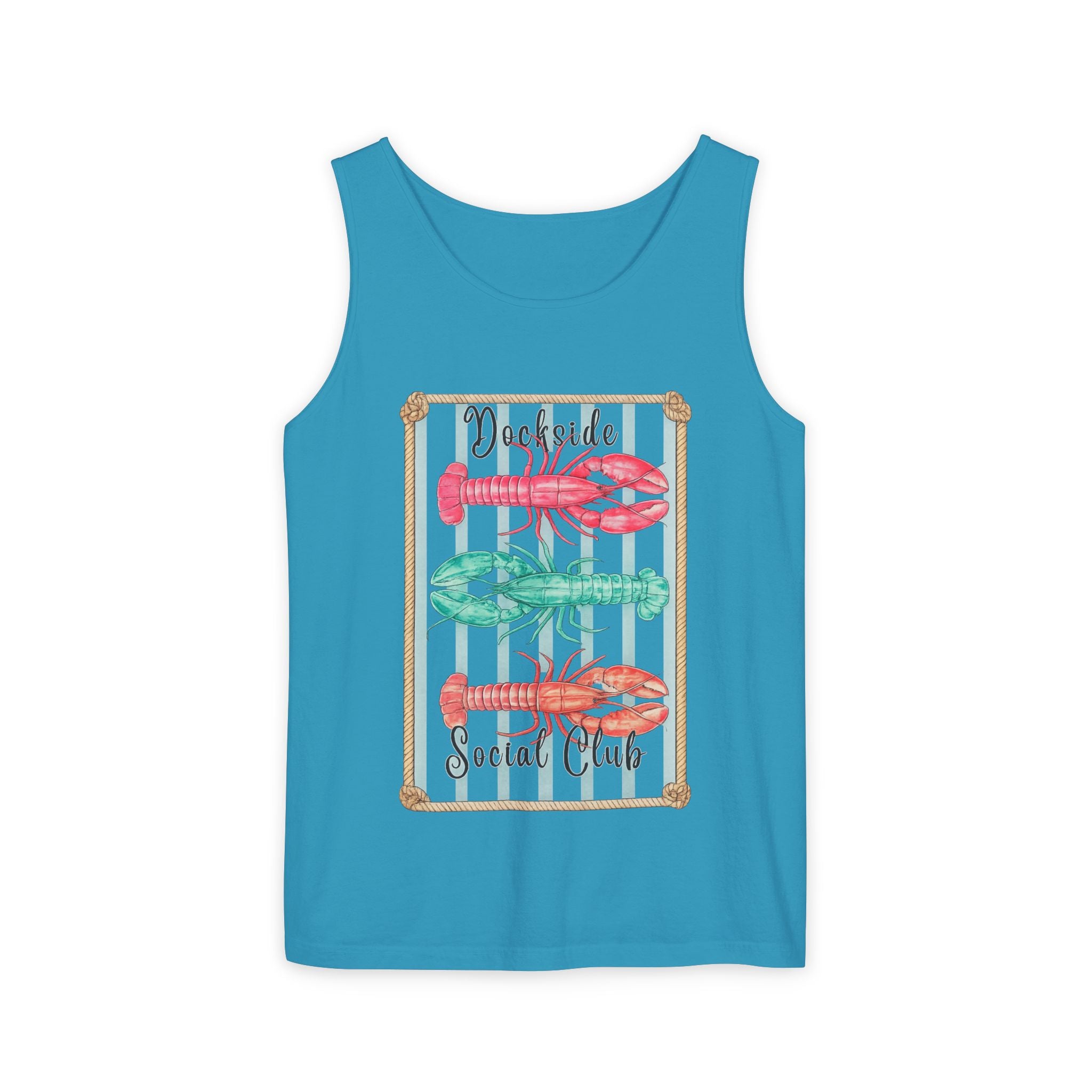 Crabby Social Club Tank Top — Coastal Lobster Beach Graphic Tank