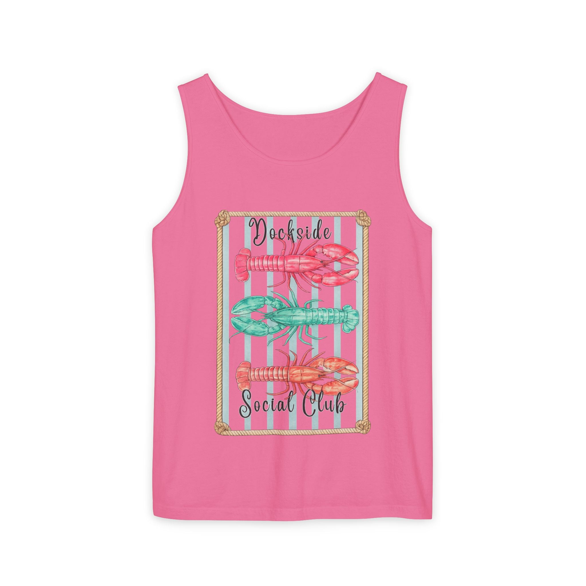 Crabby Social Club Tank Top — Coastal Lobster Beach Graphic Tank