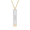 Hidden Message Sliding Bar Necklace — Engraved Secret Message Pendant (Mom)
