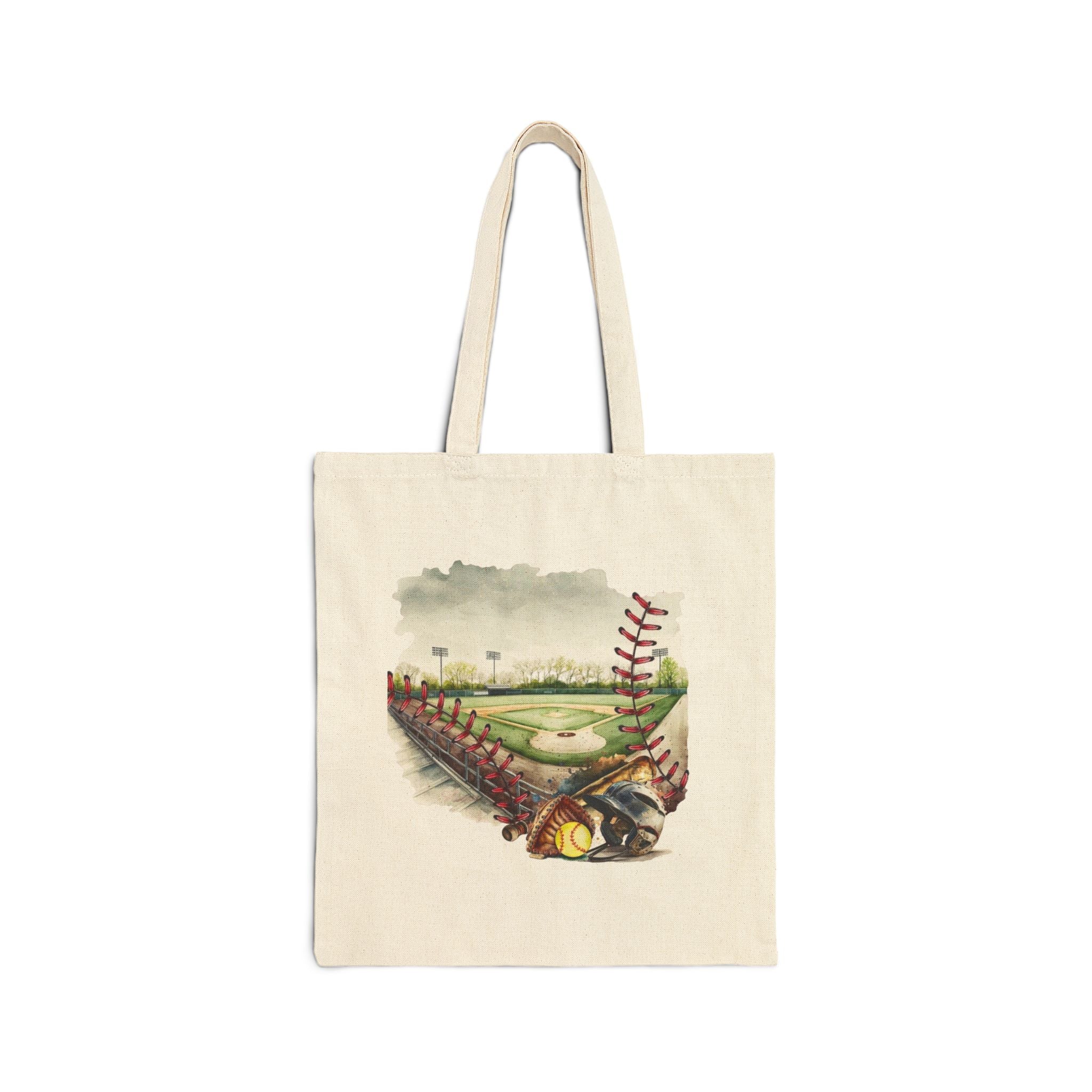 Softball Field Canvas Tote Bag — #26 Personalized Sports Tote
