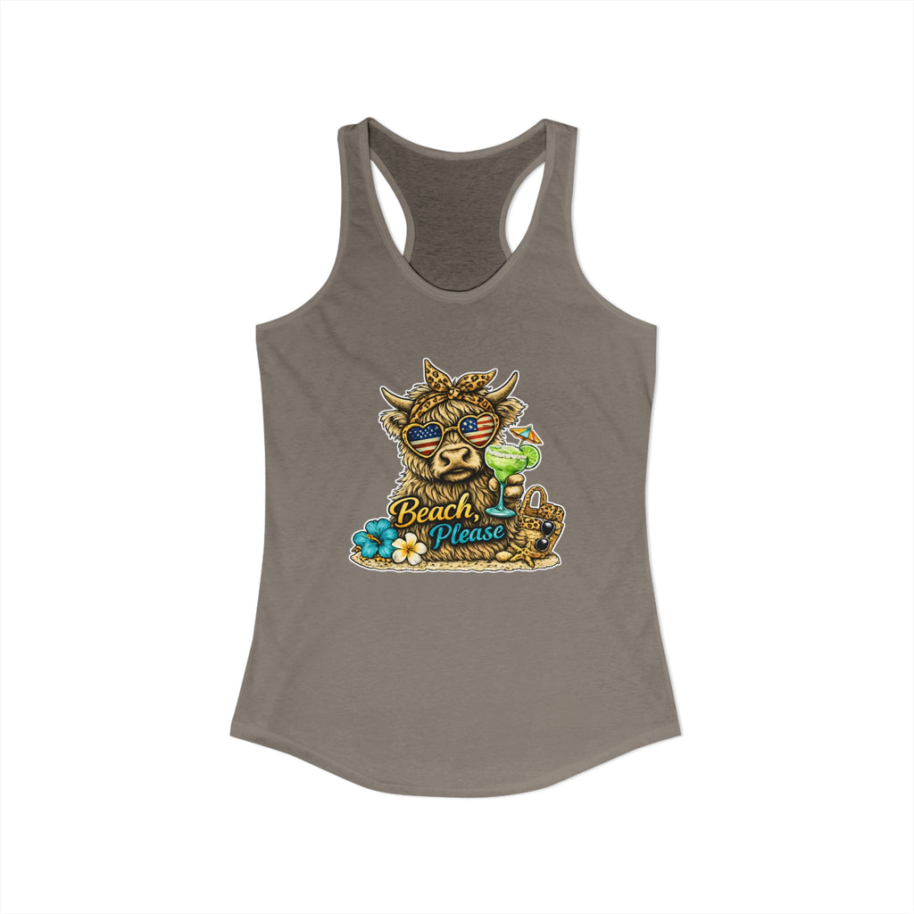 Women's "Beach, Please" Racerback Tank