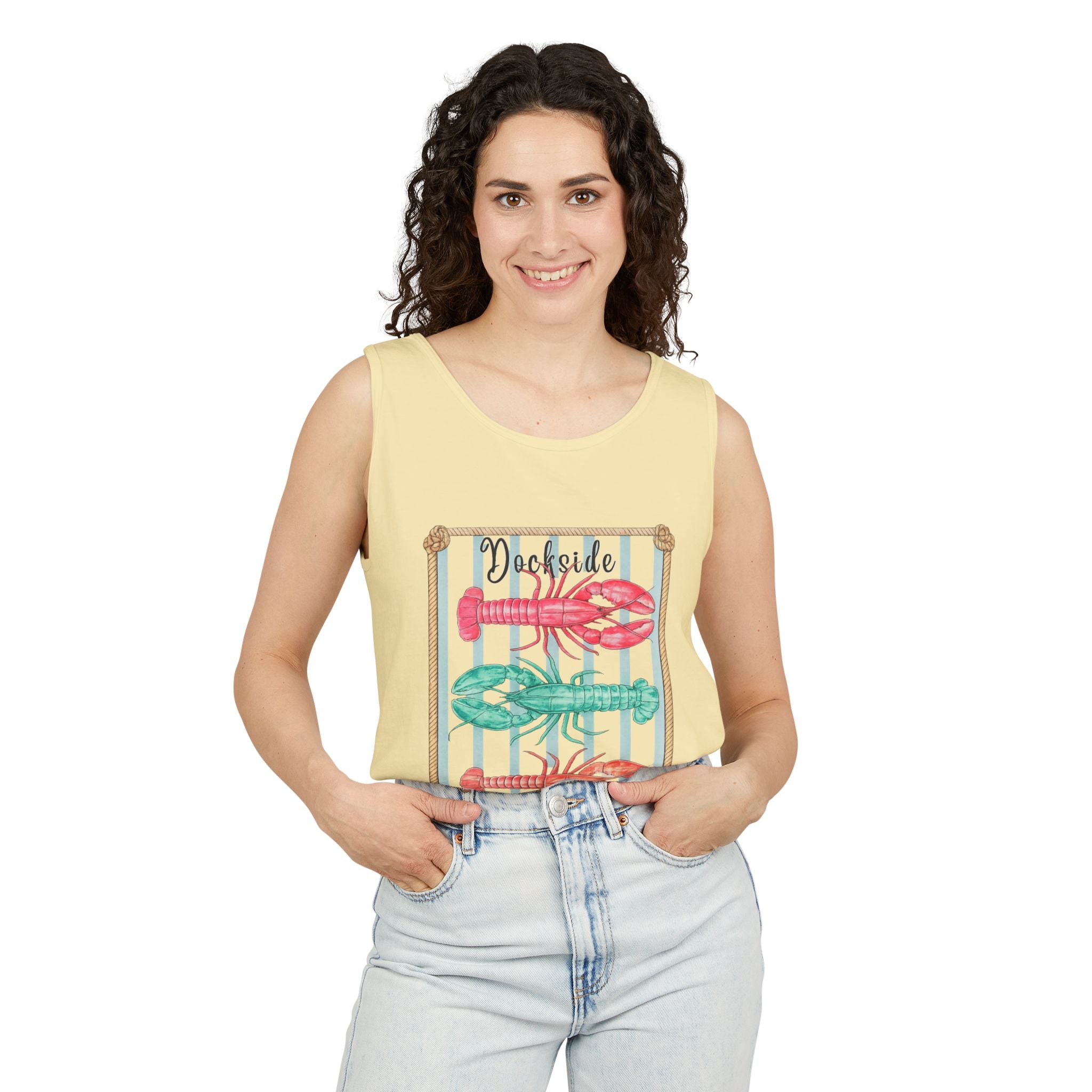 Crabby Social Club Tank Top — Coastal Lobster Beach Graphic Tank