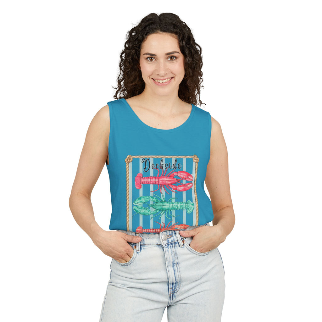 Crabby Social Club Tank Top — Coastal Lobster Beach Graphic Tank
