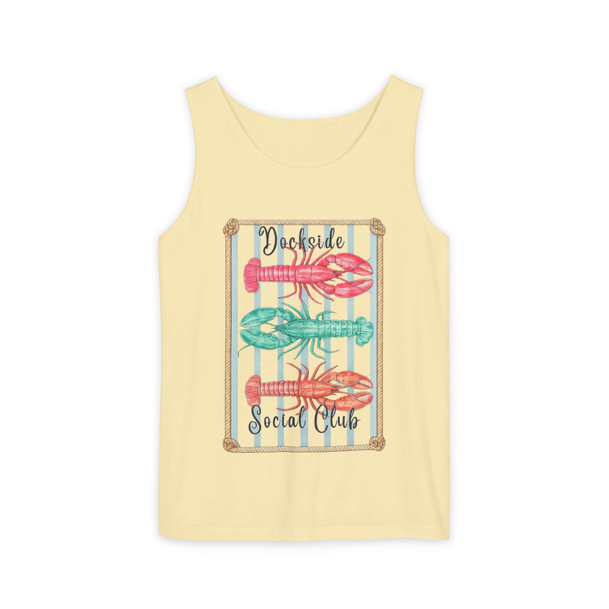 Crabby Social Club Tank Top — Coastal Lobster Beach Graphic Tank