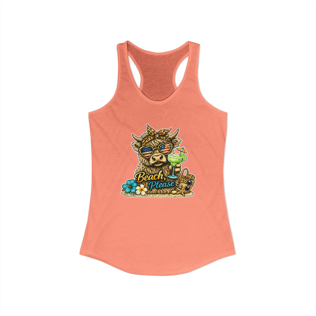 Women's "Beach, Please" Racerback Tank