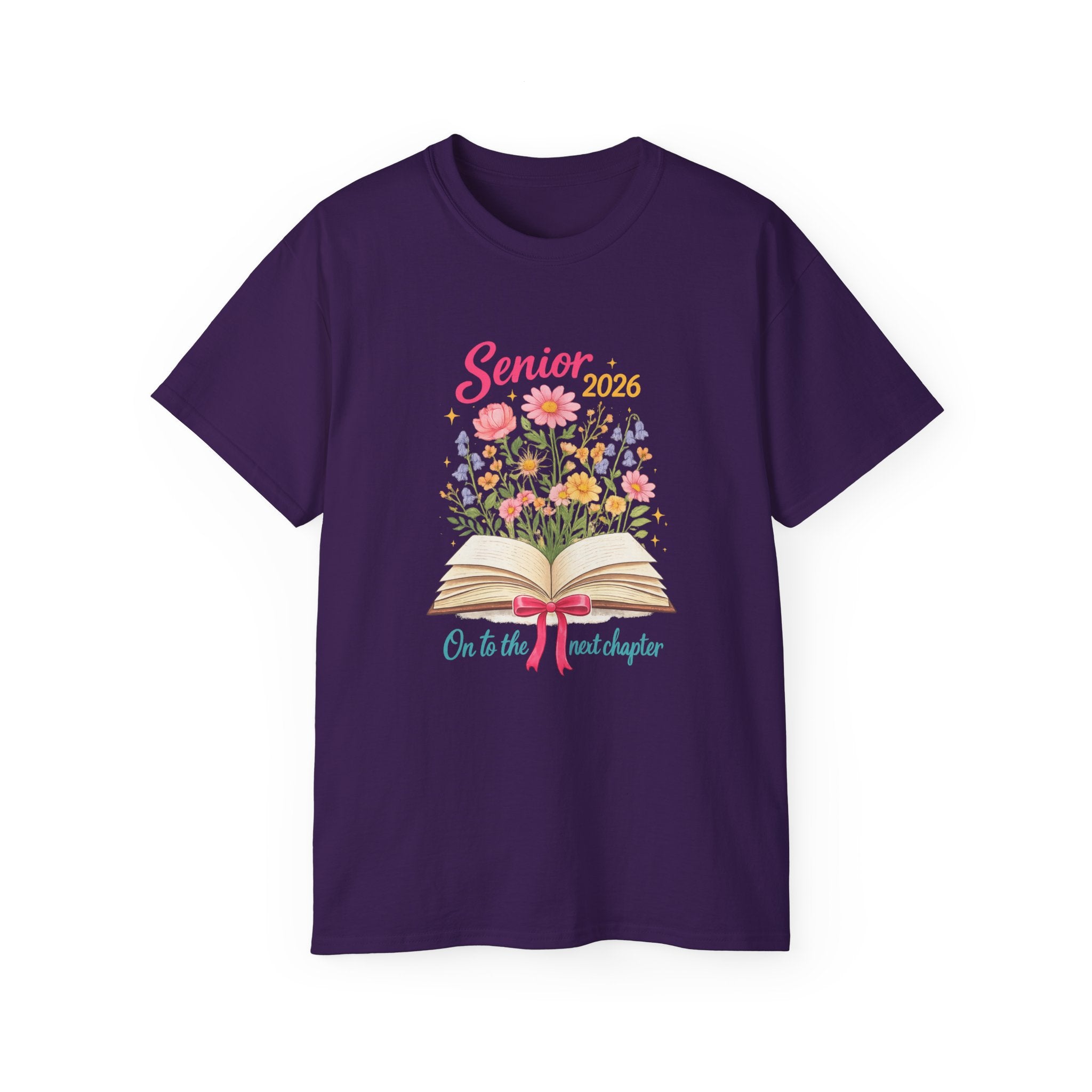 Senior 2026 Floral Graduation T-Shirt — "On to the Next Chapter"