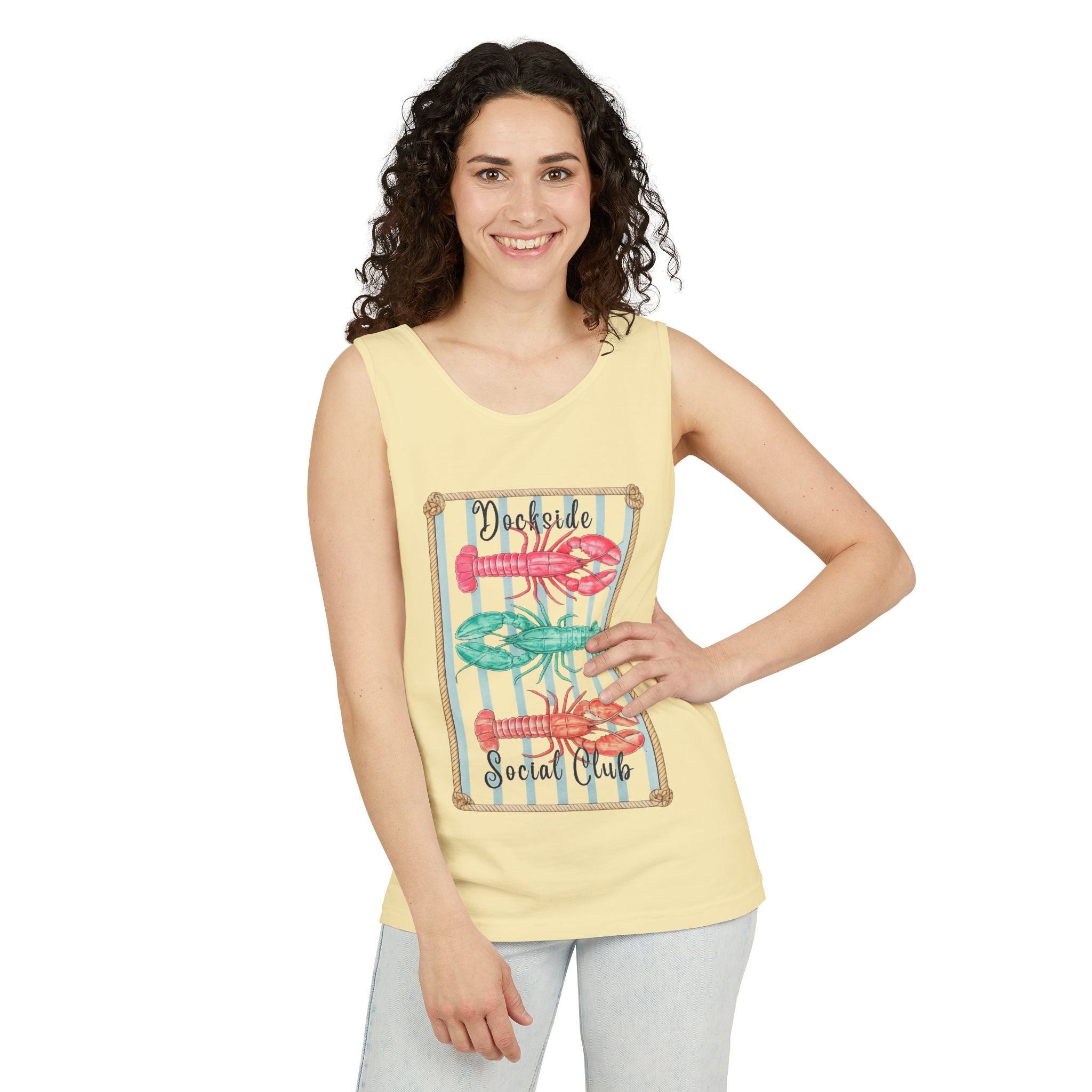 Crabby Social Club Tank Top — Coastal Lobster Beach Graphic Tank