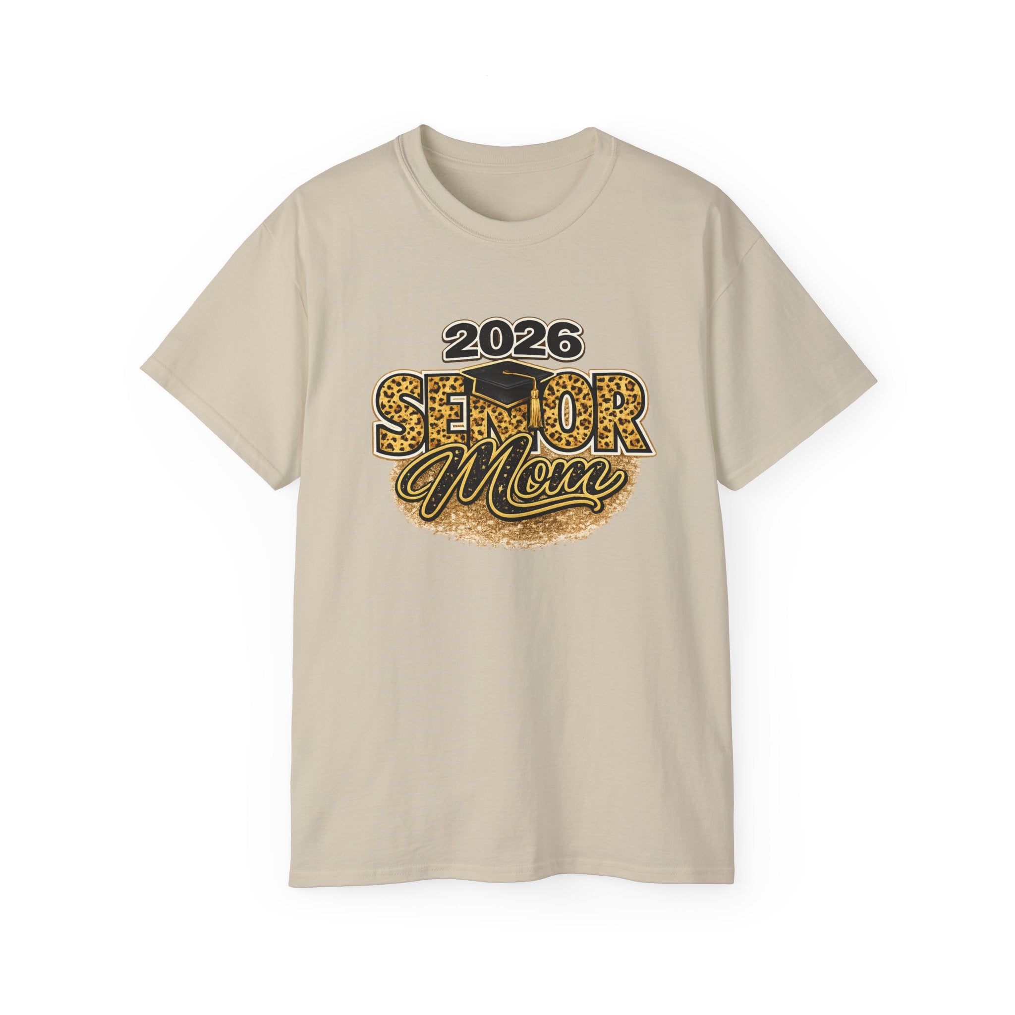2026 Senior Mom T-Shirt — Leopard Print Graduation Tee